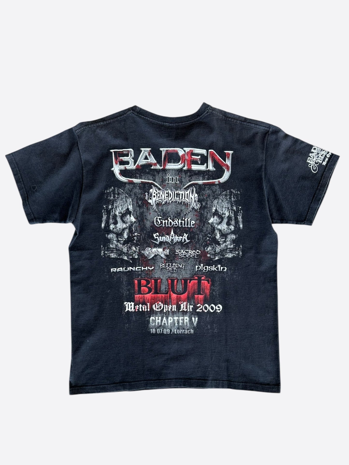 Vintage Black Baden In Blut Metal Open Air Concert T-Shirt