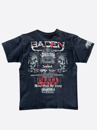 Vintage Black Baden In Blut Metal Open Air Concert T-Shirt