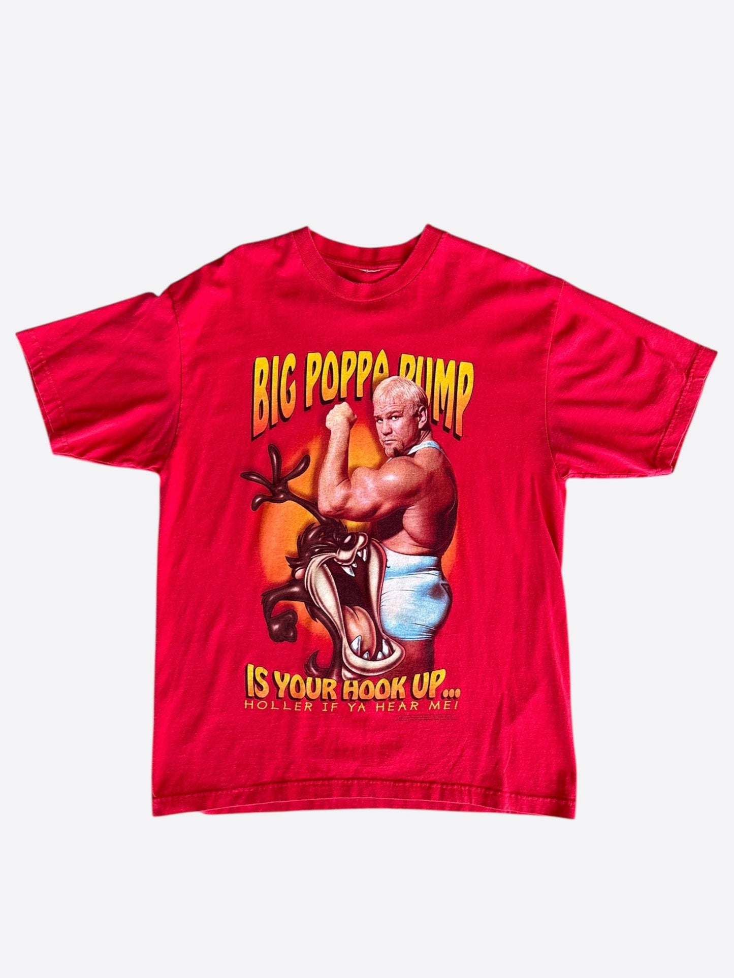 Vintage Red Big Poppa Pump x Taz Wrestling T-Shirt