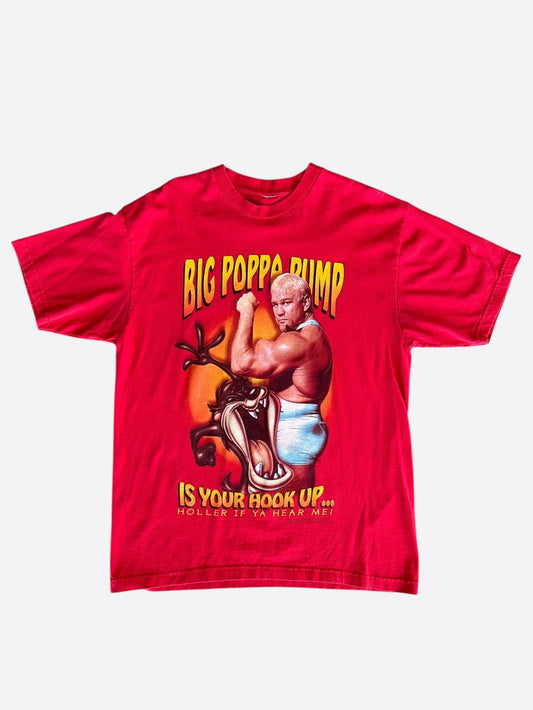 Vintage Red Big Poppa Pump x Taz Wrestling T-Shirt