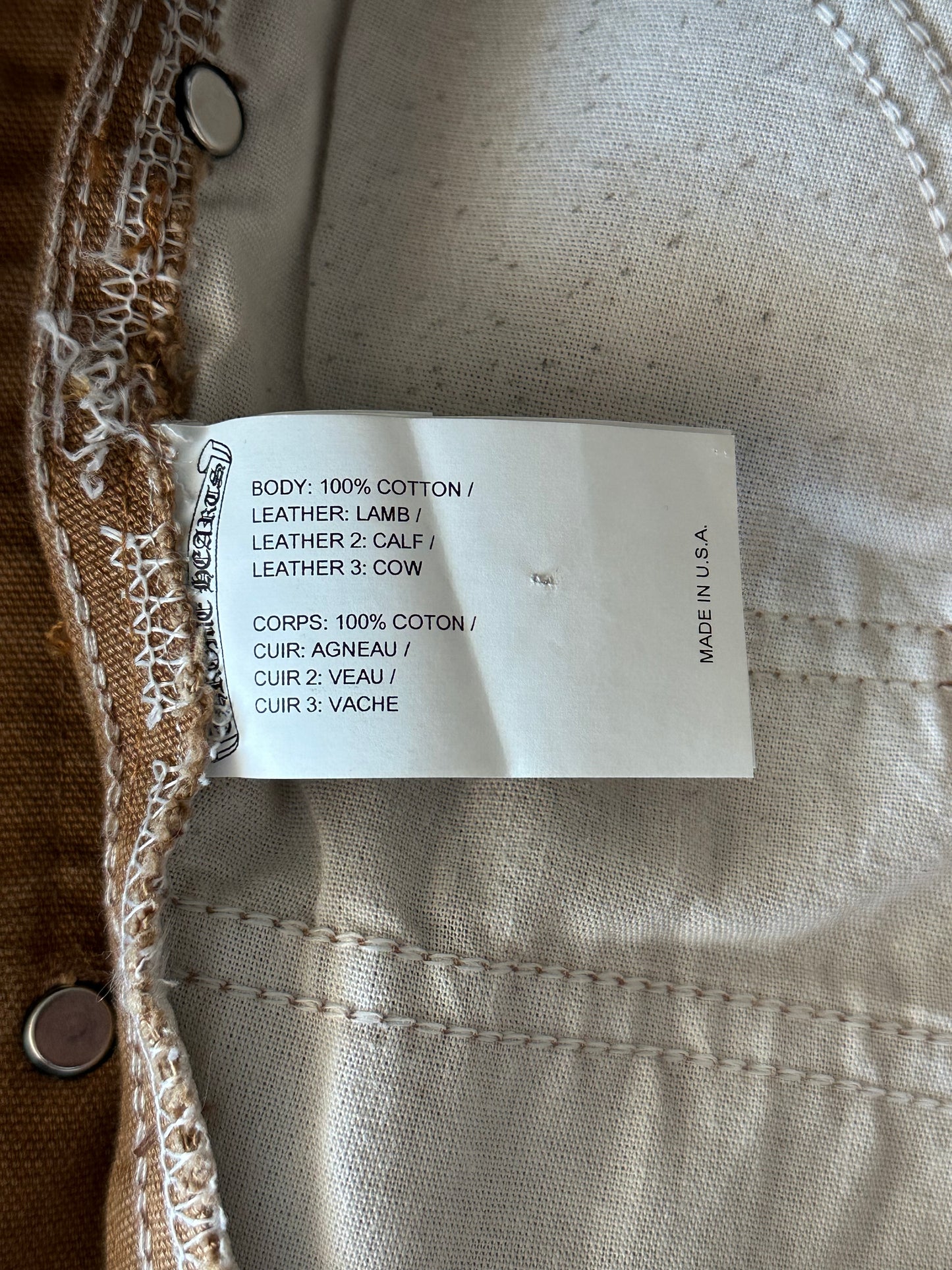 Chrome Hearts Carhartt Tan Sex Records Cross Patch Carpenter Jeans