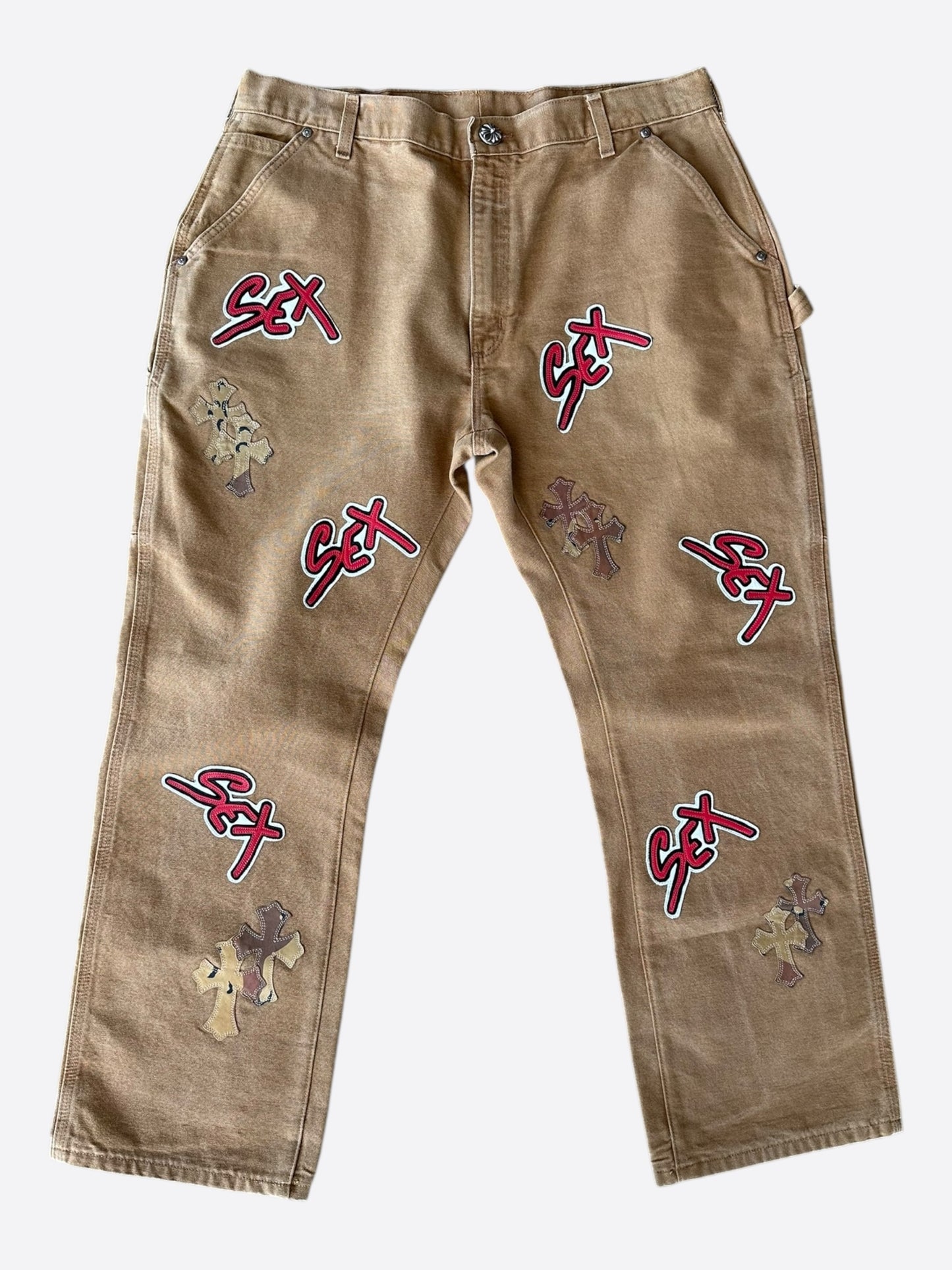 Chrome Hearts Carhartt Tan Sex Records Cross Patch Carpenter Jeans