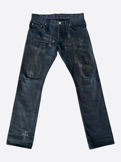 Chrome Hearts Black Cross Patch Jeans