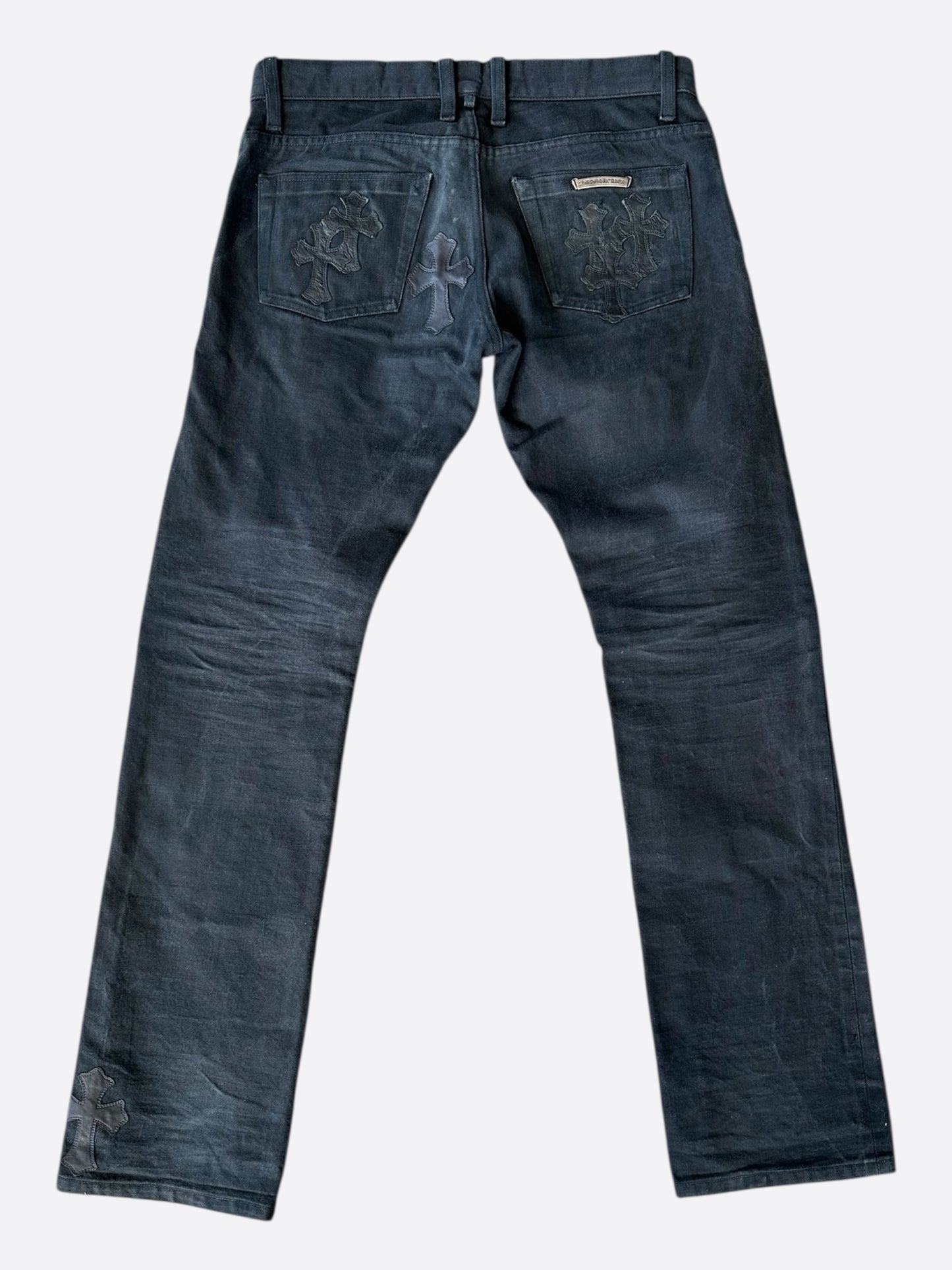 Chrome Hearts Black Cross Patch Jeans