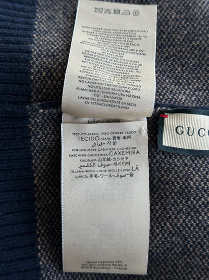 Gucci Navy & Beige GG Logo Beanie