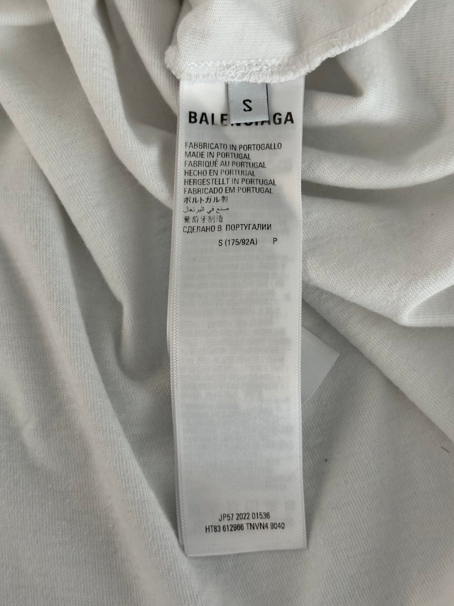 Balenciaga White & Black BB Logo T-Shirt