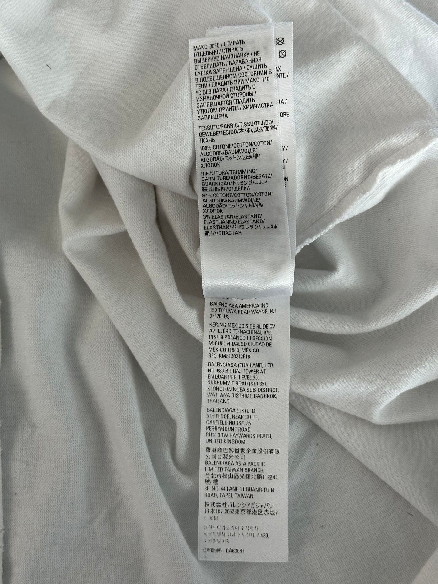 Balenciaga White & Black BB Logo T-Shirt