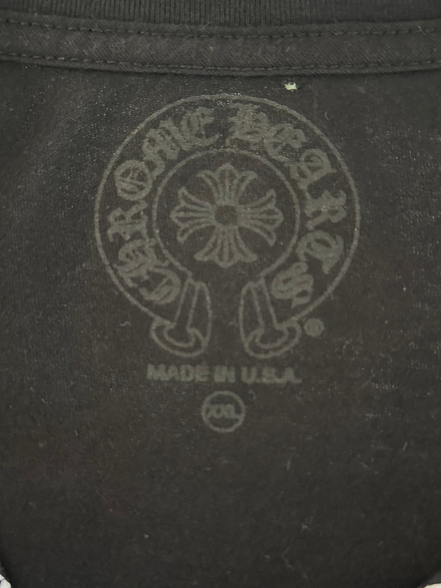Chrome Hearts Black & White Neck Logo T-Shirt