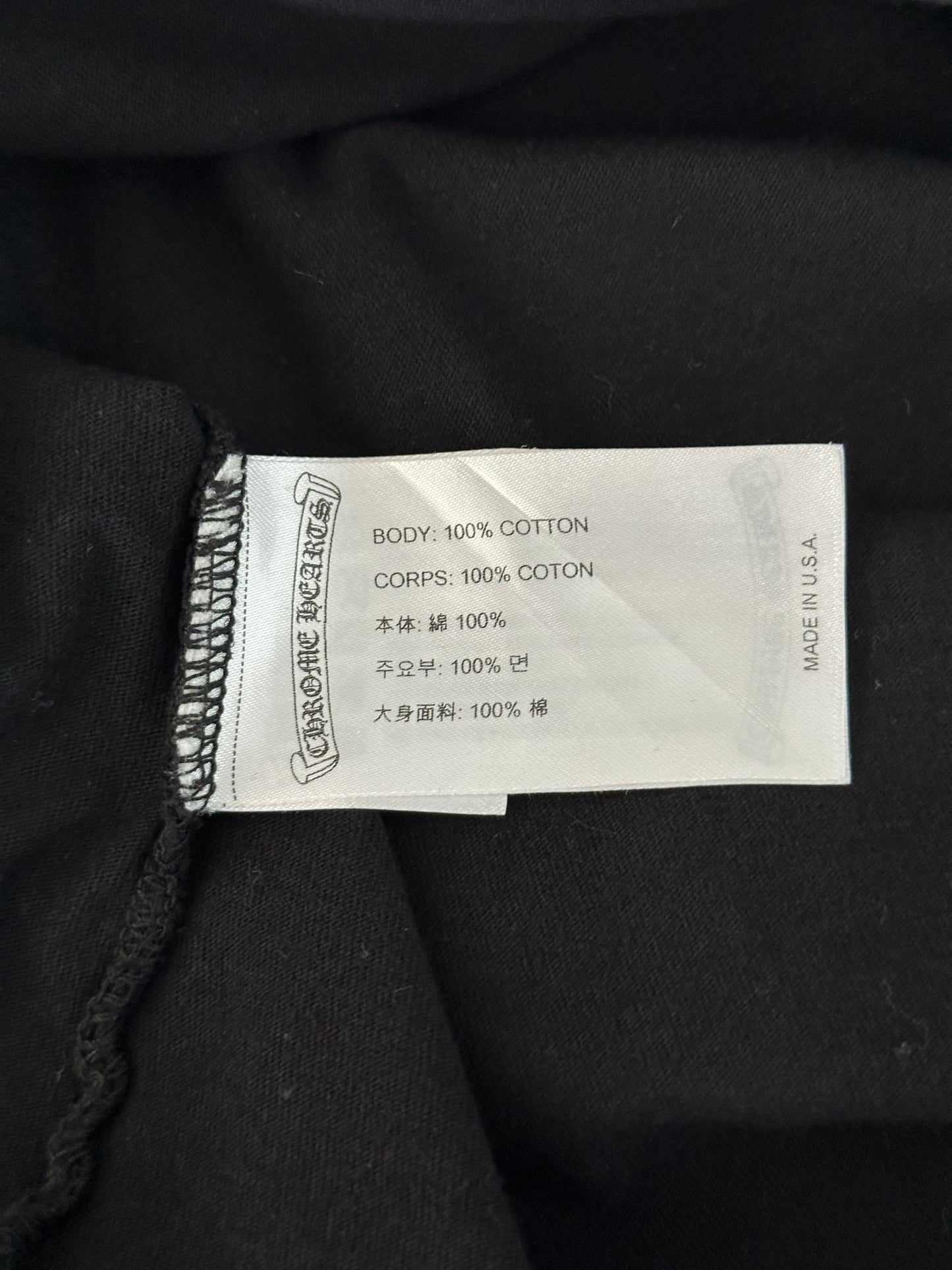 Chrome Hearts Black & White Neck Logo T-Shirt