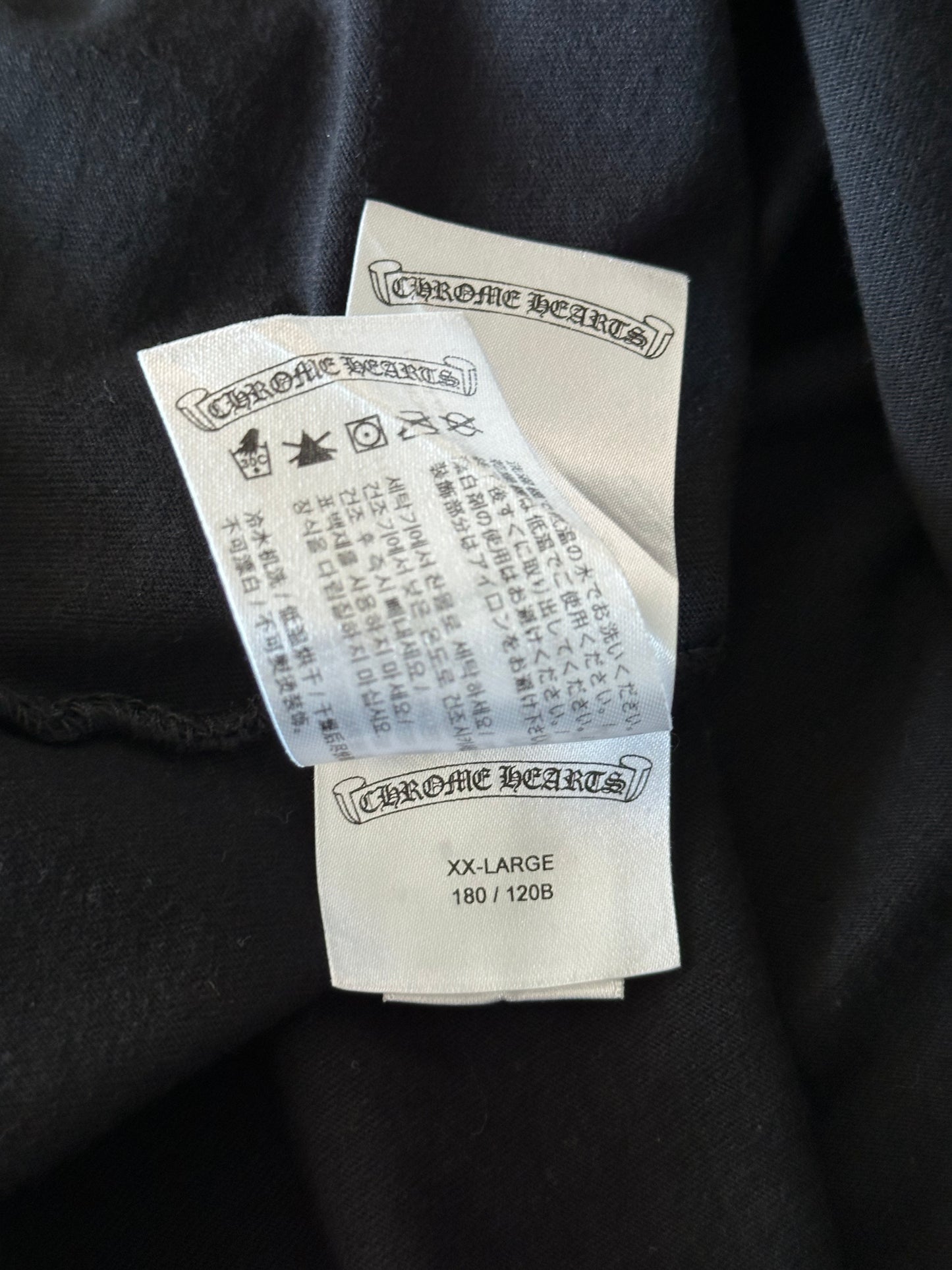 Chrome Hearts Black & White Neck Logo T-Shirt