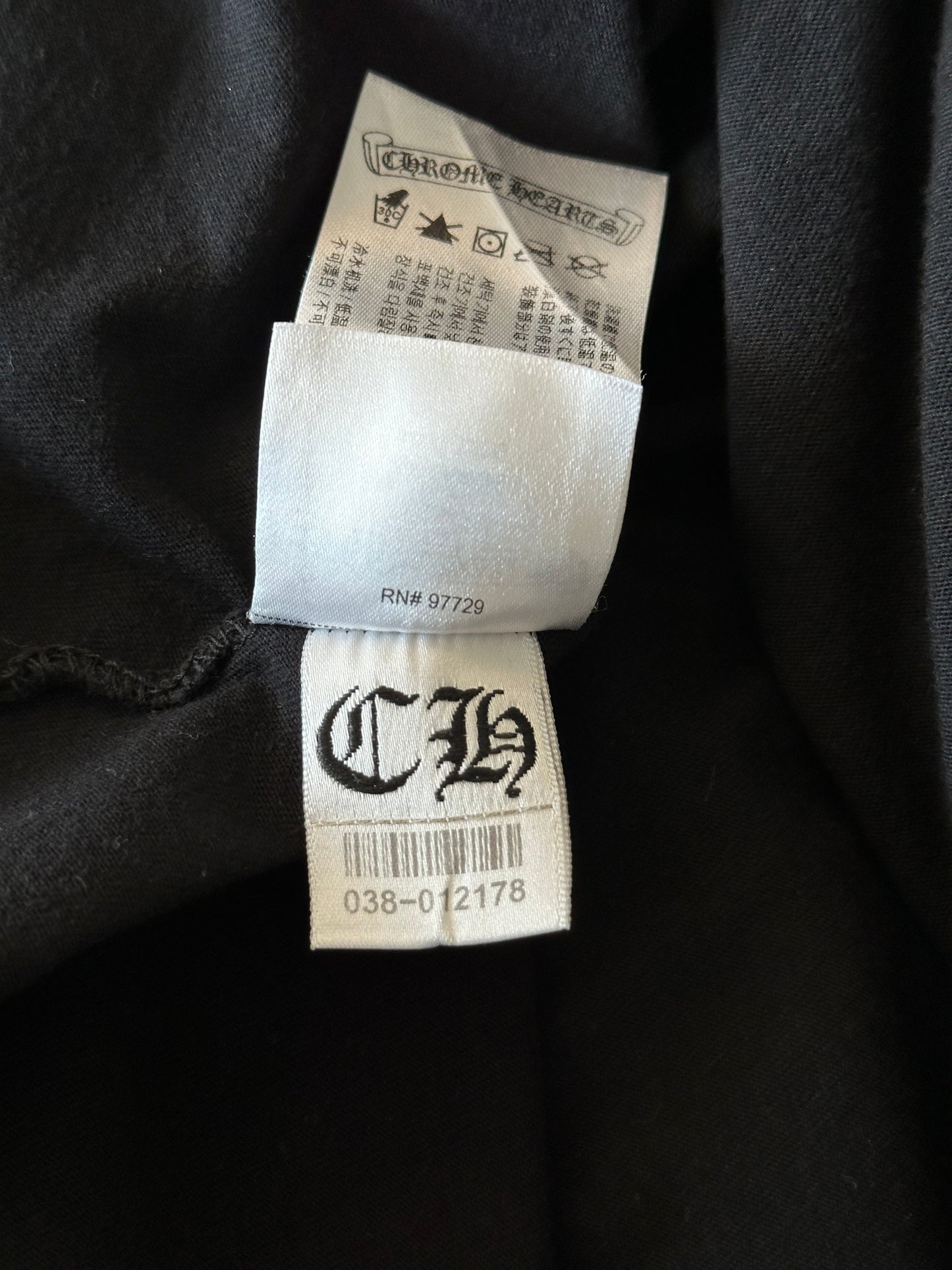 Chrome Hearts Black & White Neck Logo T-Shirt