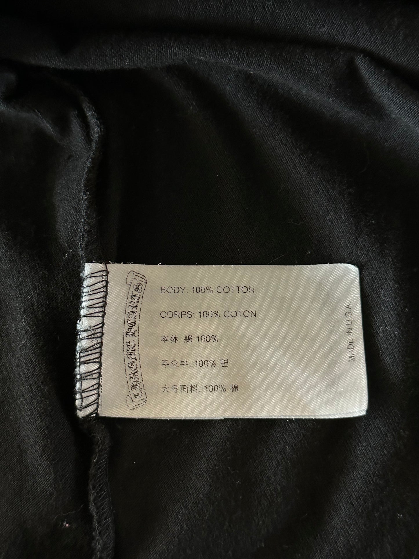Chrome Hearts Black & White Paris Horseshoe Logo T-Shirt