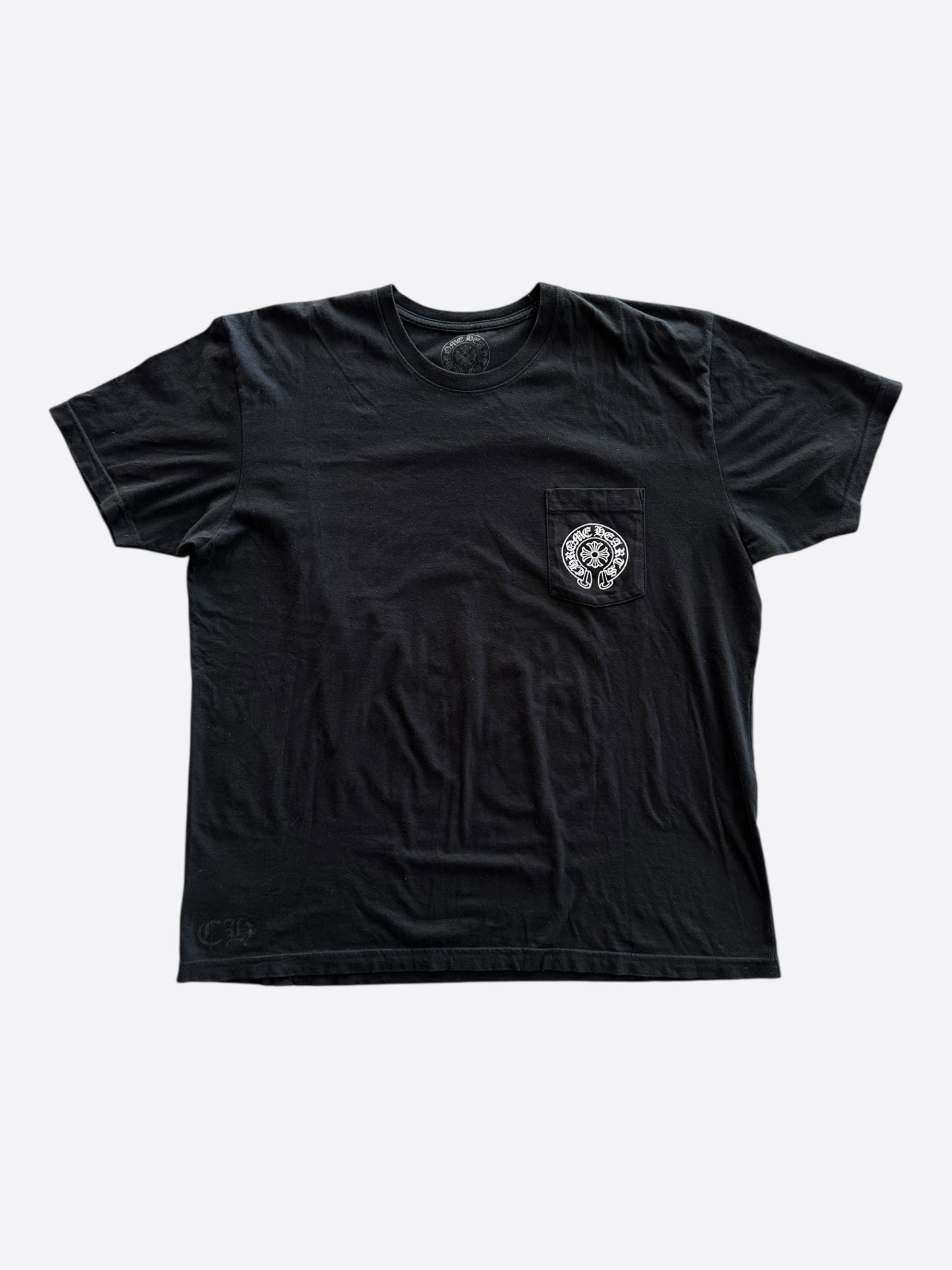 Chrome Hearts Black & White Paris Horseshoe Logo T-Shirt