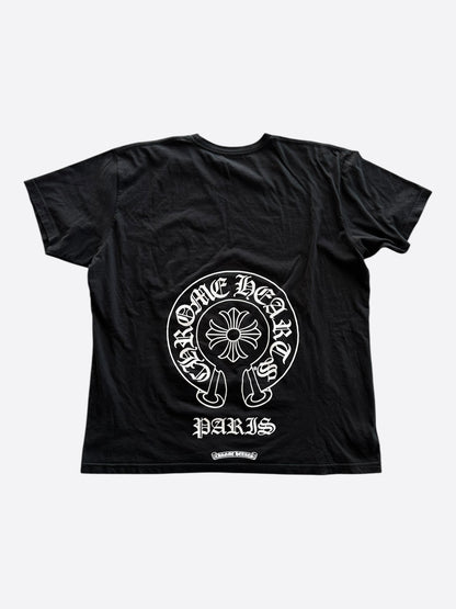 Chrome Hearts Black & White Paris Horseshoe Logo T-Shirt