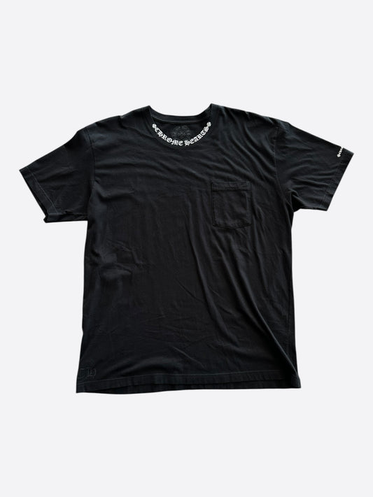 Chrome Hearts Black & White Neck Logo T-Shirt