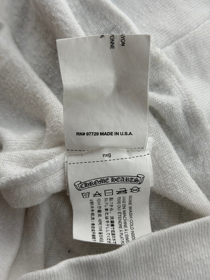 Chrome Hearts White & Black Cross Logo Zip Up Hoodie