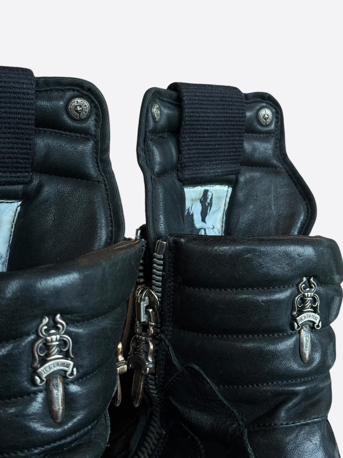 Rick Owens Chrome Hearts Black & Silver Cross Geobaskets