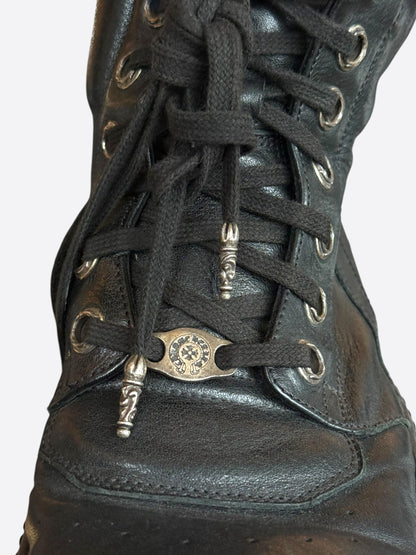 Rick Owens Chrome Hearts Black & Silver Cross Geobaskets