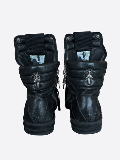 Rick Owens Chrome Hearts Black & Silver Cross Geobaskets