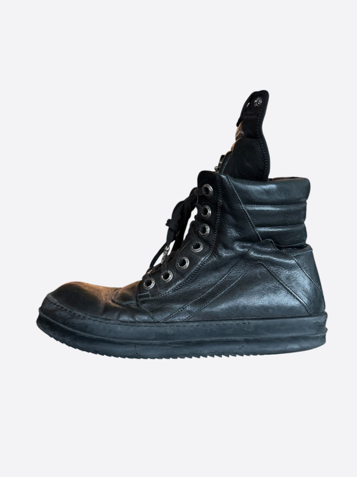 Rick Owens Chrome Hearts Black & Silver Cross Geobaskets