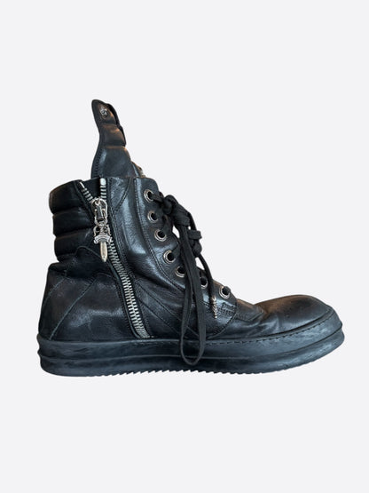 Rick Owens Chrome Hearts Black & Silver Cross Geobaskets