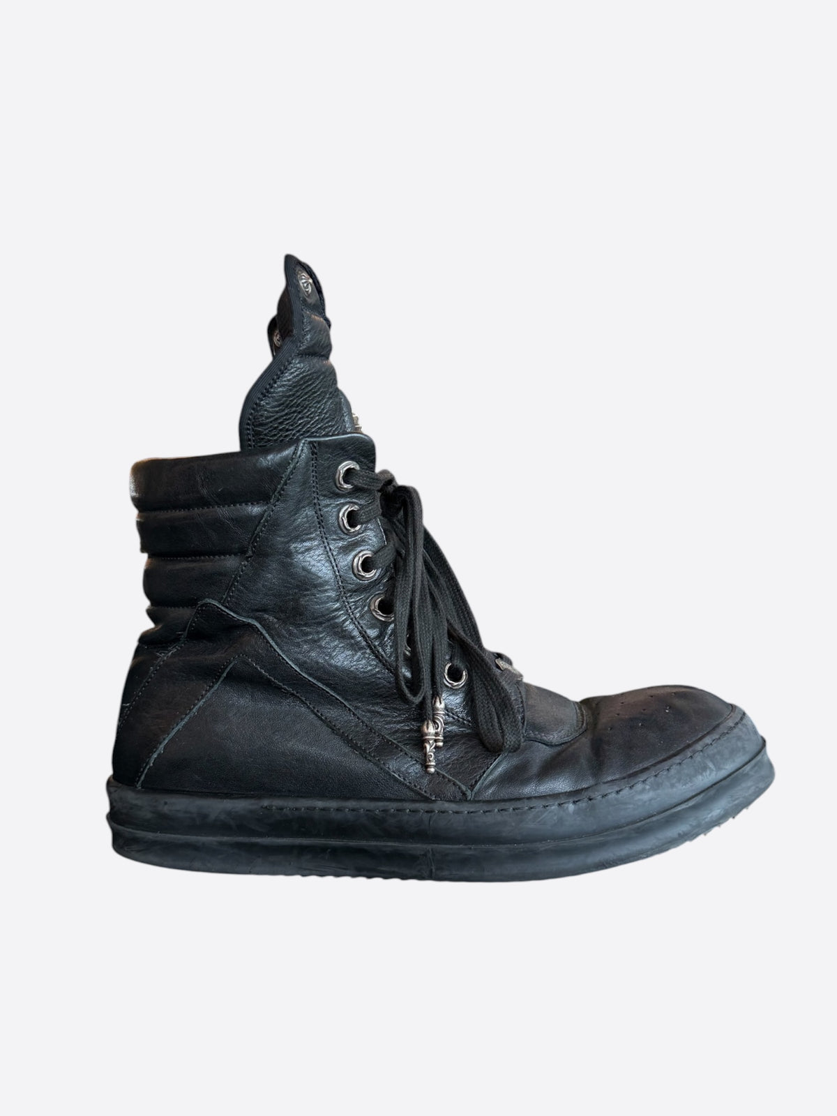 Rick Owens Chrome Hearts Black & Silver Cross Geobaskets