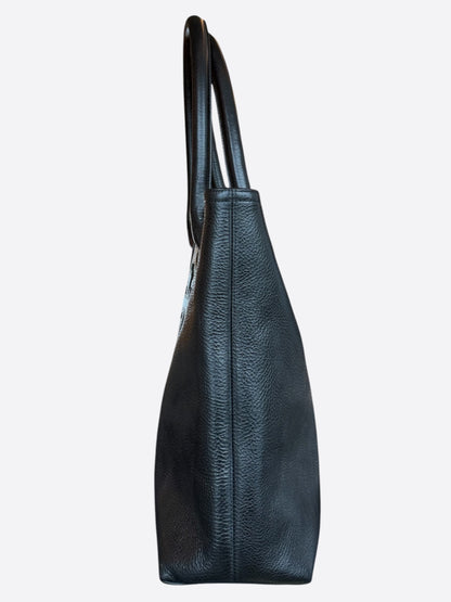 Chrome Hearts Black Leather Cross Patch Tote Bag