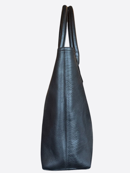 Chrome Hearts Black Leather Cross Patch Tote Bag