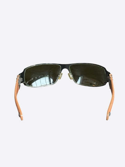 Chrome Hearts Brown & Silver Deviant Sunglasses