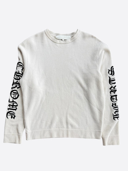 Chrome Hearts Beige & Black Embroidered Cashmere Sweater