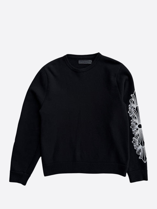 Chrome Hearts Black & White Floral Cashmere Sweater