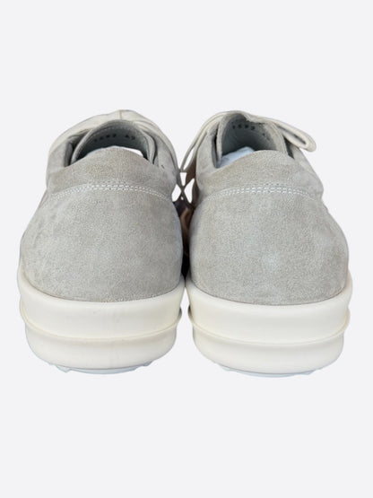 Rick Owens Grey & White Suede Vintage Low Top Sneakers