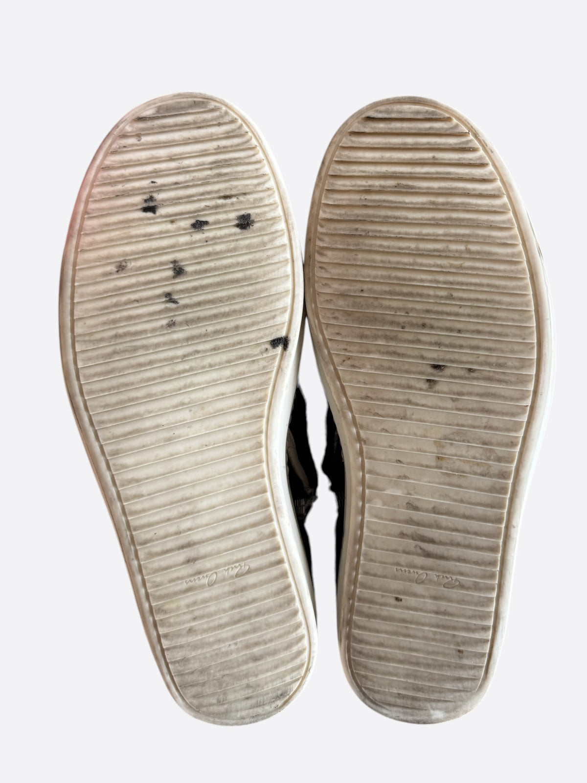 Rick Owens Black & White Ponyhair Geobasket Sneakers