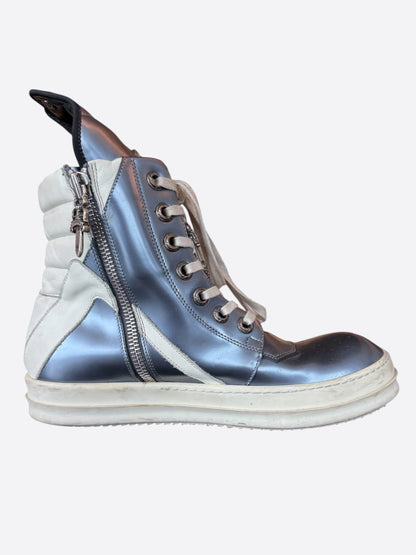 Rick Owens Chrome Hearts Metallic Silver & White Geobaskets