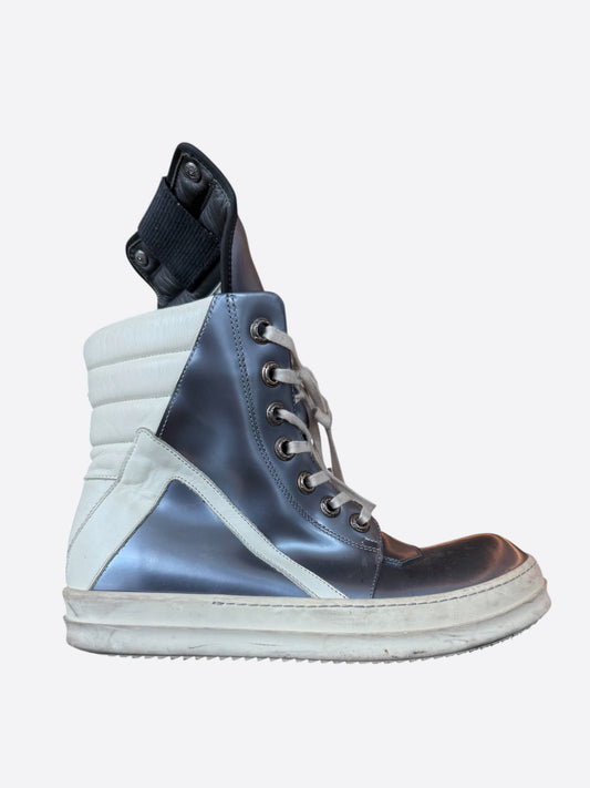 Rick Owens Chrome Hearts Metallic Silver & White Geobaskets