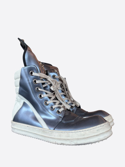 Rick Owens Chrome Hearts Metallic Silver & White Geobaskets