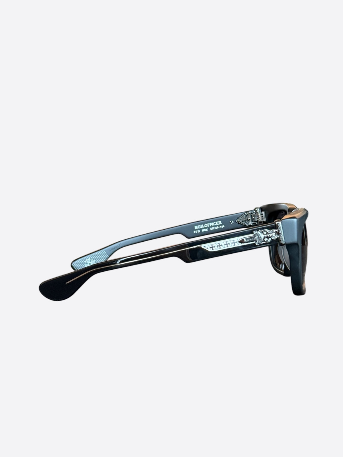 Chrome Hearts Black & Silver Box-Officer Sunglasses