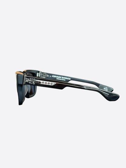 Chrome Hearts Black & Silver Box-Officer Sunglasses