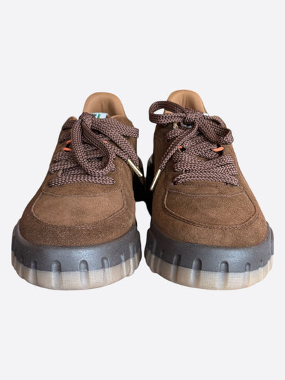 Casablanca Brown Suede Court Sneakers