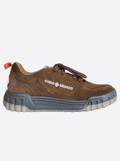 Casablanca Brown Suede Court Sneakers