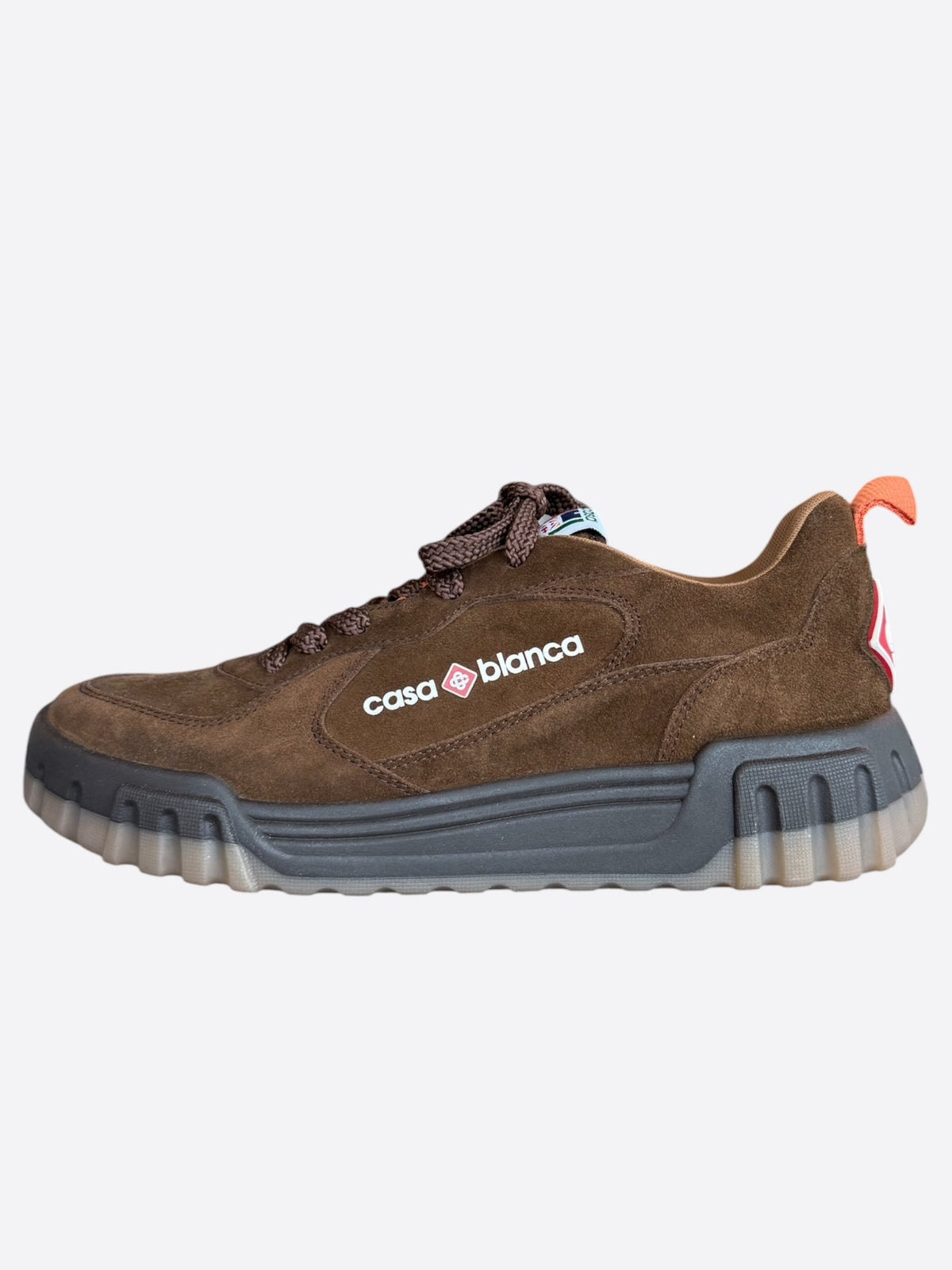 Casablanca Brown Suede Court Sneakers