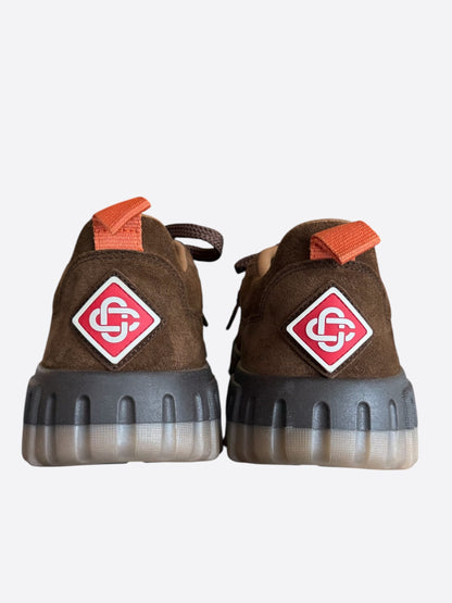 Casablanca Brown Suede Court Sneakers