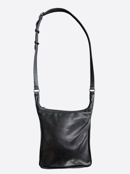 Chrome Hearts Black & Silver F Slinger Messenger Bag