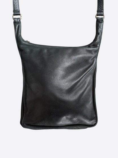 Chrome Hearts Black & Silver F Slinger Messenger Bag