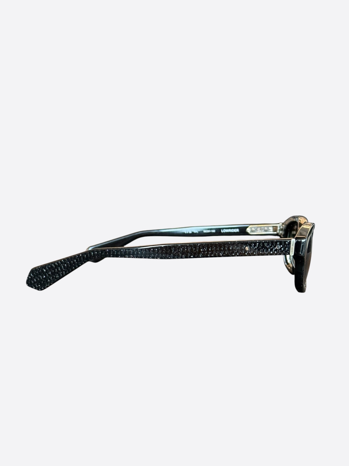 Chrome Hearts Black Glitter & Silver Lowrider Sunglasses