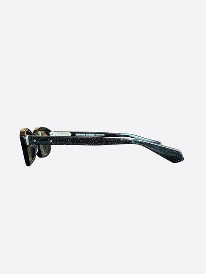 Chrome Hearts Black Glitter & Silver Lowrider Sunglasses