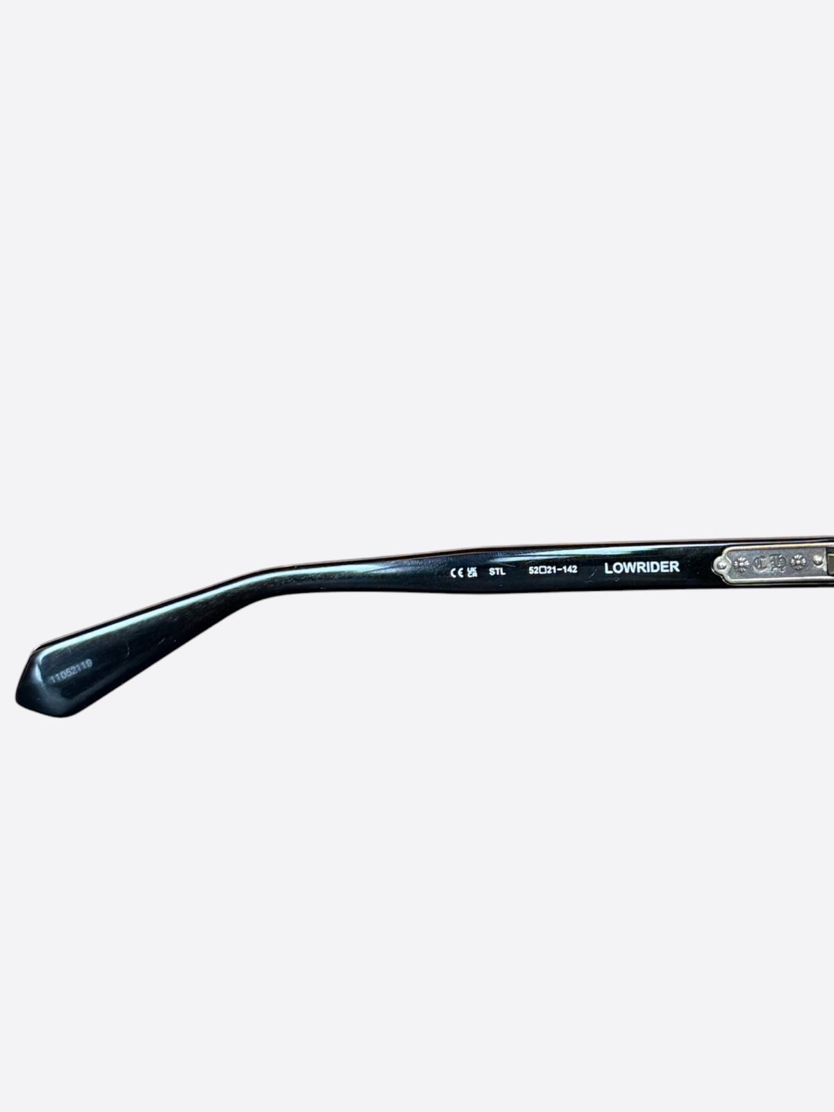 Chrome Hearts Black Glitter & Silver Lowrider Sunglasses