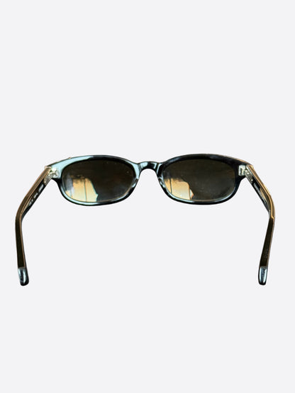 Chrome Hearts Black Glitter & Silver Lowrider Sunglasses