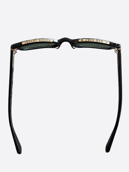 Chrome Hearts Black Glitter & Silver Lowrider Sunglasses