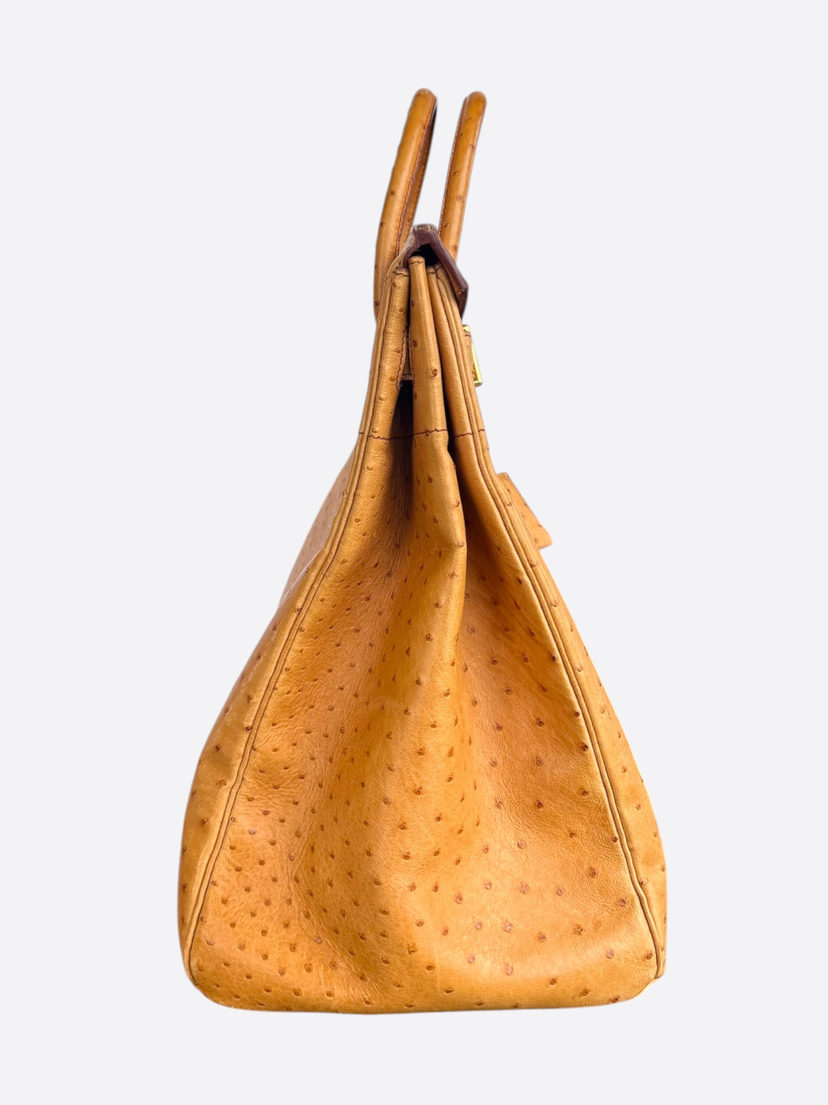 Hermes Brown Ostrich & Gold Hardware HAC Birkin 50